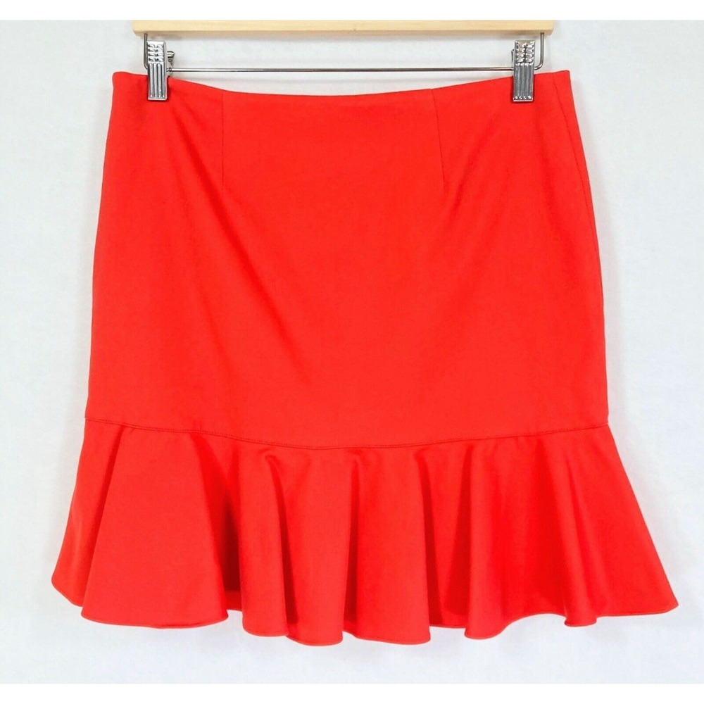 POLO Ralph Lauren Cotton Viscose Ruffled Skirt Neon Corral Size 14 Flirty